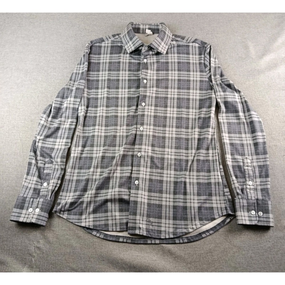 State & Liberty Shirt Mens XL Plaid Button Down Slim 4 Way Stretch Performance